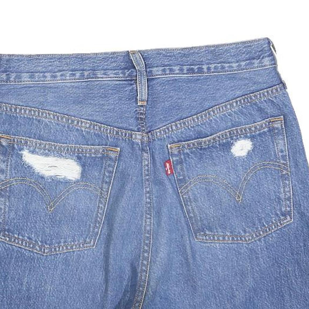 LEVI'S Womens Shorts Blue Denim Distressed S W28 Casual Cotton