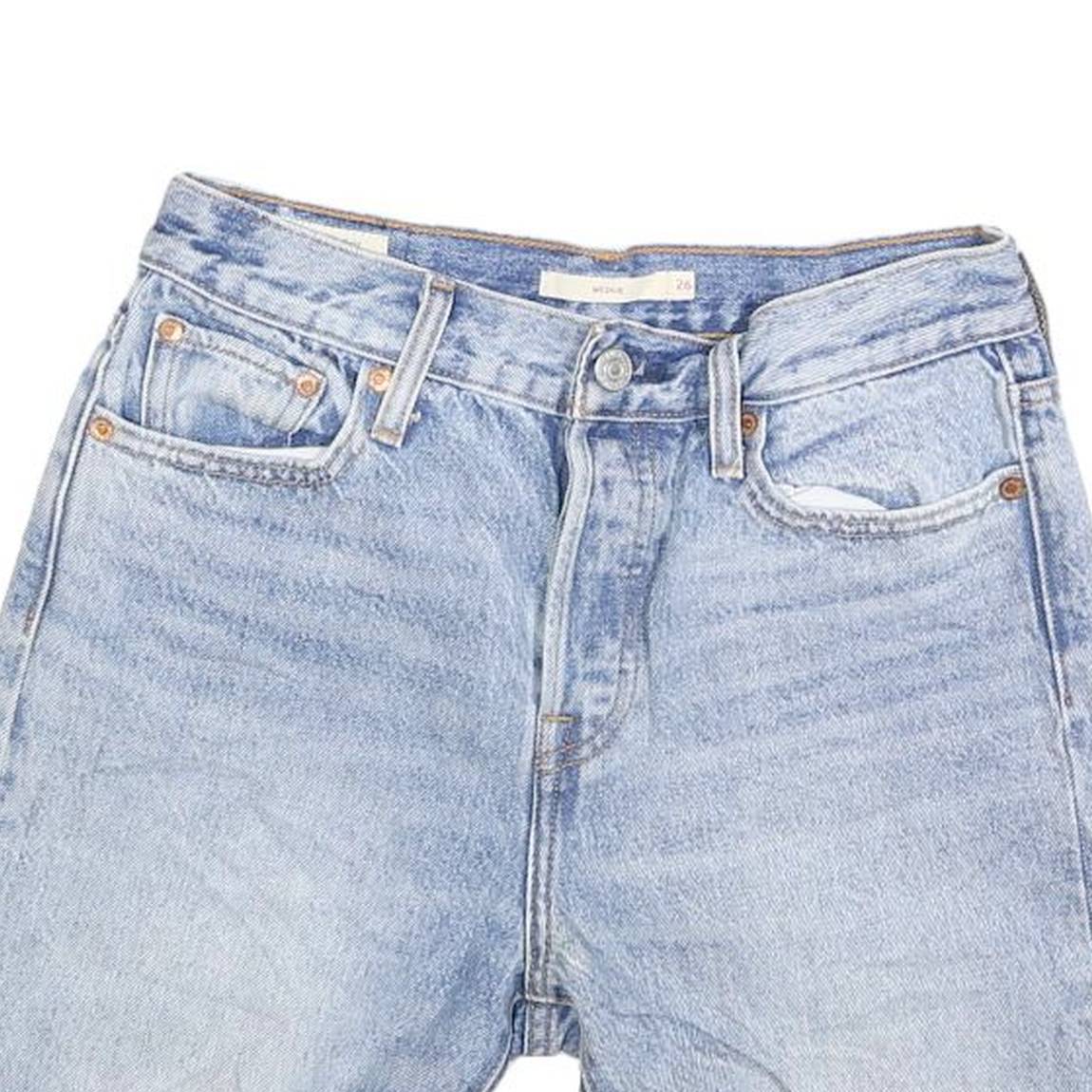LEVI'S Womens Denim Blue Casual Cut-Off Shorts Size S W26 Classic Fit
