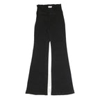 PINK LILY Womens Black Regular Flared Denim Woven Cotton Blend W26 L31 Button