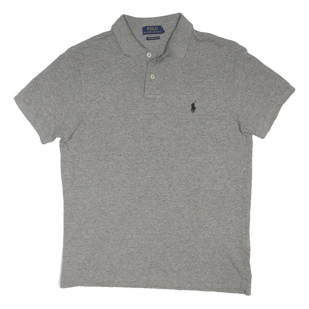 POLO RALPH LAUREN Mens Grey Short Sleeve Plain S Cotton Blend Classic Polo Shirt