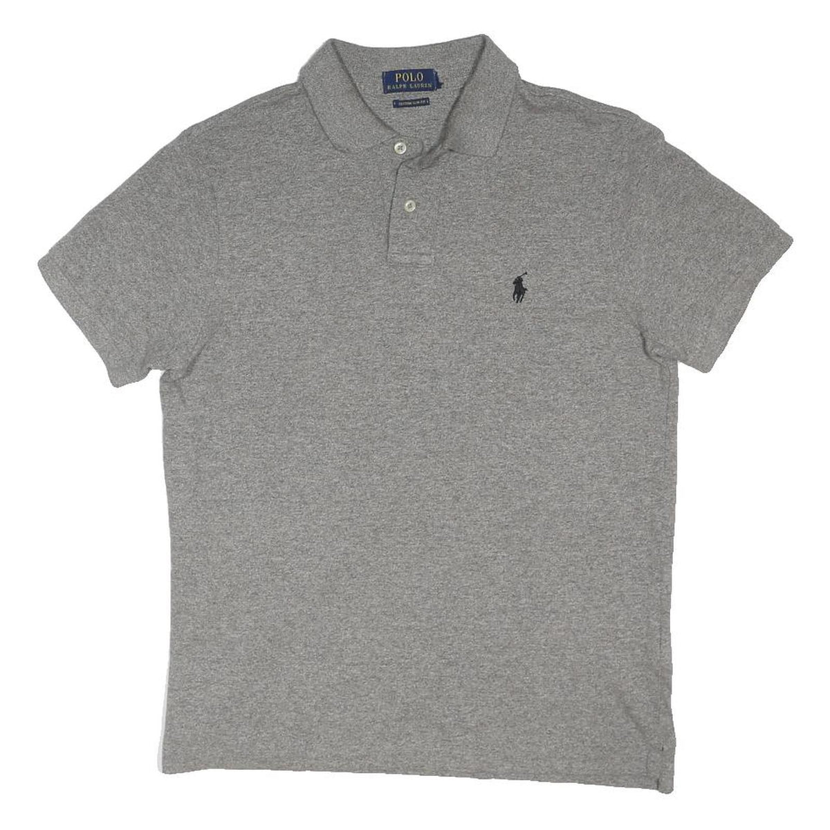 POLO RALPH LAUREN Mens Grey Short Sleeve Plain S Cotton Blend Classic Polo Shirt