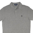 POLO RALPH LAUREN Mens Grey Short Sleeve Plain S Cotton Blend Classic Polo Shirt