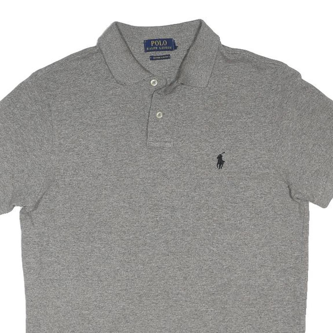 POLO RALPH LAUREN Mens Grey Short Sleeve Plain S Cotton Blend Classic Polo Shirt