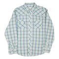 WRANGLER Mens Blue & Green Check Shirt M Classic Fit Cotton Blend Casual