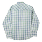 WRANGLER Mens Blue & Green Check Shirt M Classic Fit Cotton Blend Casual