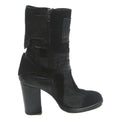 FORNARINA Womens Ankle Boots Black Leather UK 7 Stylish Buckle Detail