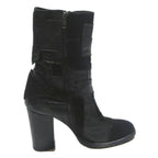 FORNARINA Womens Ankle Boots Black Leather UK 7 Stylish Buckle Detail