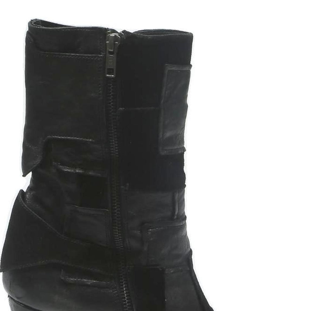 FORNARINA Womens Ankle Boots Black Leather UK 7 Stylish Buckle Detail