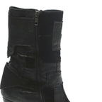 FORNARINA Womens Ankle Boots Black Leather UK 7 Stylish Buckle Detail
