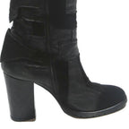 FORNARINA Womens Ankle Boots Black Leather UK 7 Stylish Buckle Detail