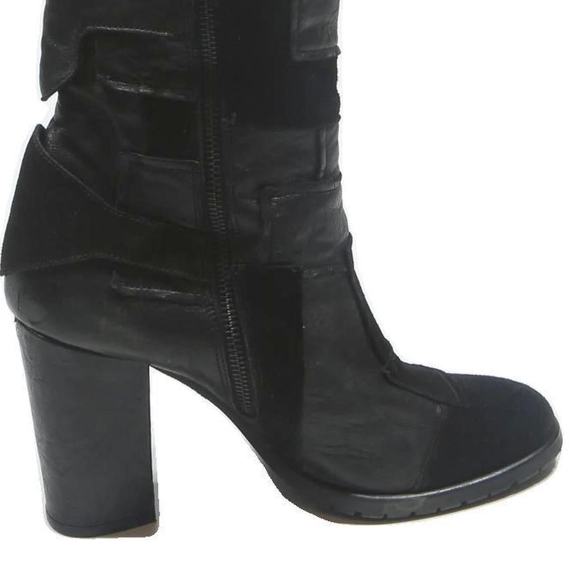 FORNARINA Womens Ankle Boots Black Leather UK 7 Stylish Buckle Detail