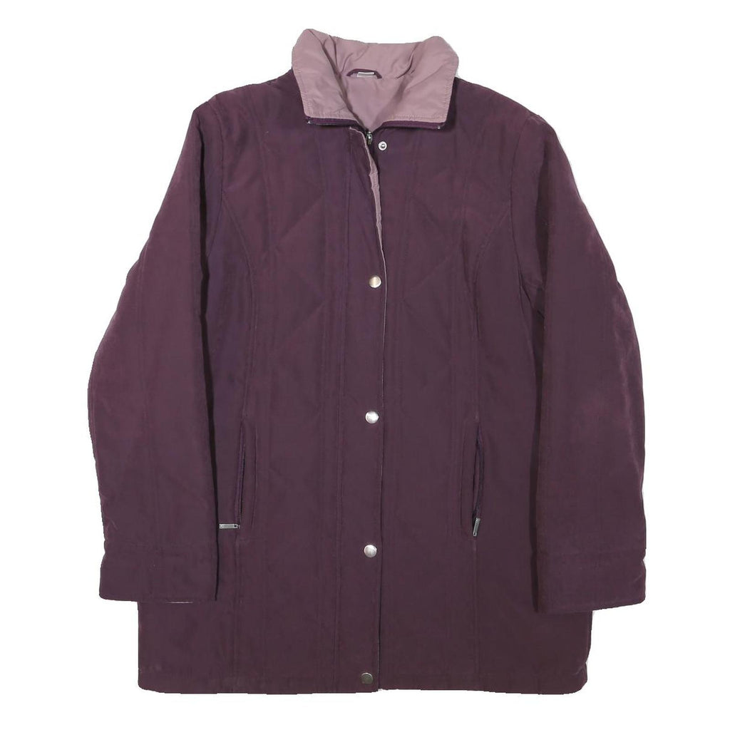 Womens Purple Jacket UK 16 Polyester Blend Zip Plain Warm Casual Outerwear