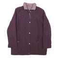 Womens Purple Jacket UK 16 Polyester Blend Zip Plain Warm Casual Outerwear