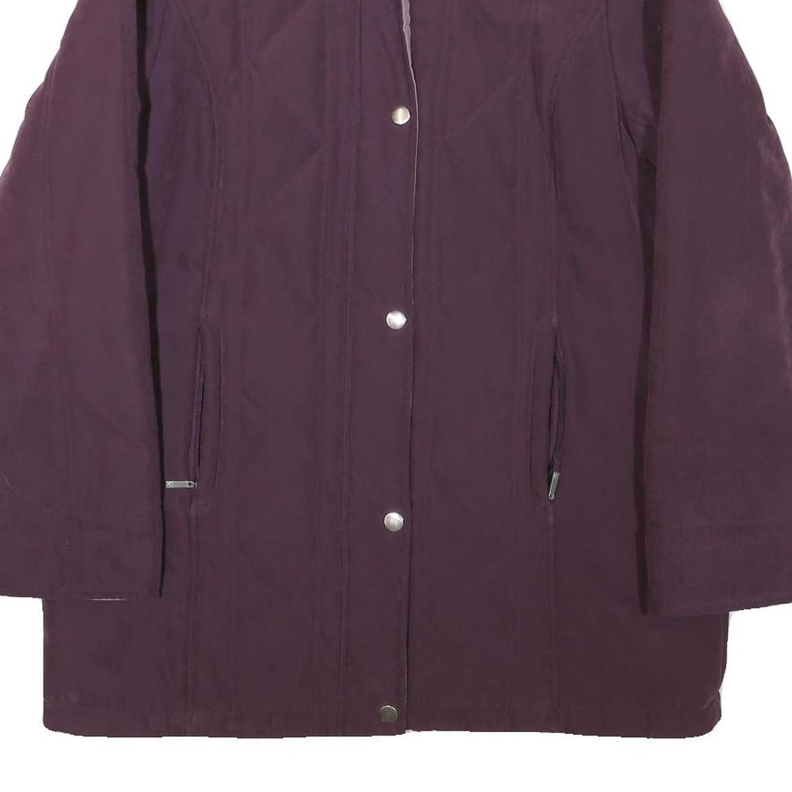 Womens Purple Jacket UK 16 Polyester Blend Zip Plain Warm Casual Outerwear
