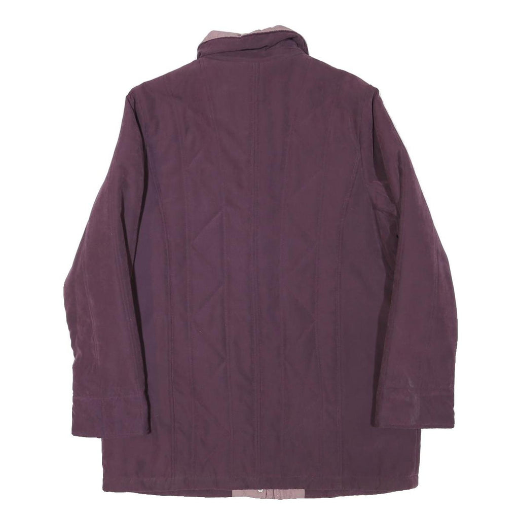 Womens Purple Jacket UK 16 Polyester Blend Zip Plain Warm Casual Outerwear