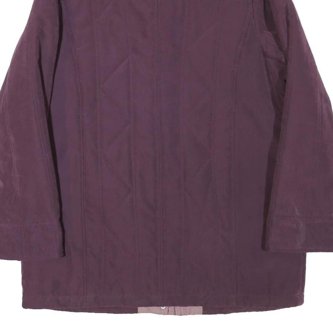 Womens Purple Jacket UK 16 Polyester Blend Zip Plain Warm Casual Outerwear