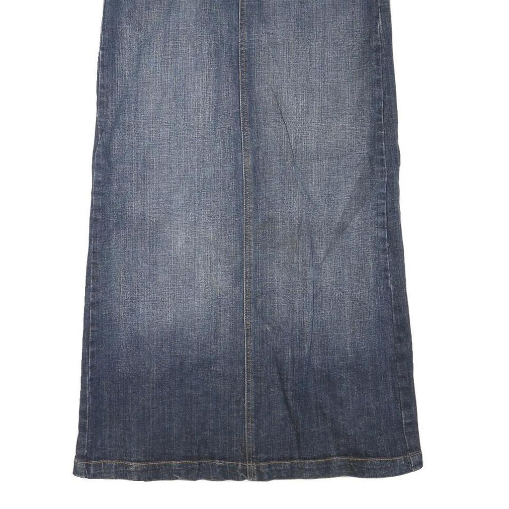 EUNINA Womens Blue Denim Midi Straight Skirt M Cotton Blend Casual Comfortable