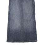 EUNINA Womens Blue Denim Midi Straight Skirt M Cotton Blend Casual Comfortable
