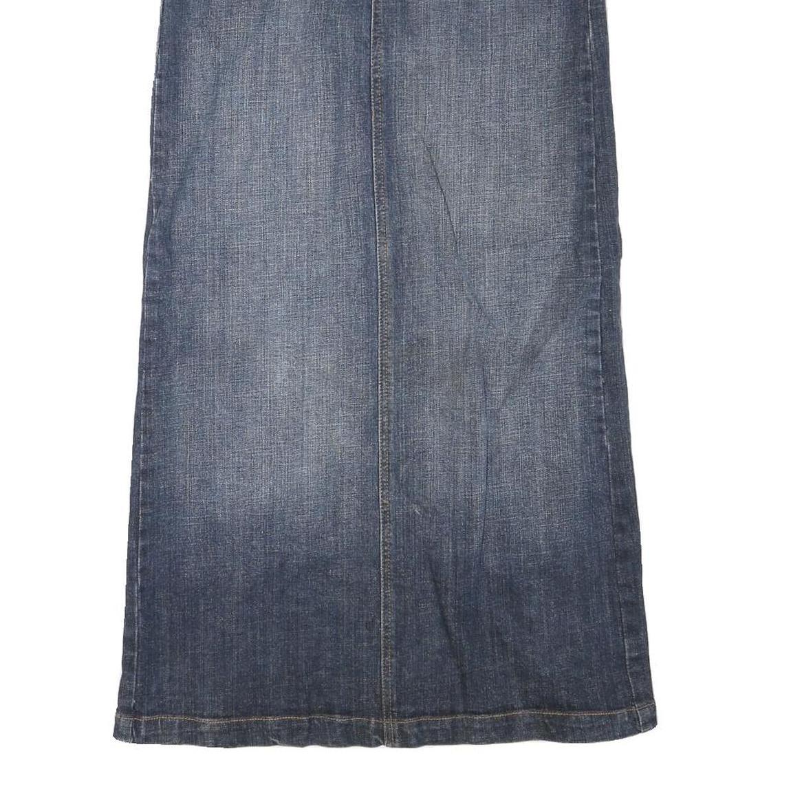 EUNINA Womens Blue Denim Midi Straight Skirt M Cotton Blend Casual Comfortable