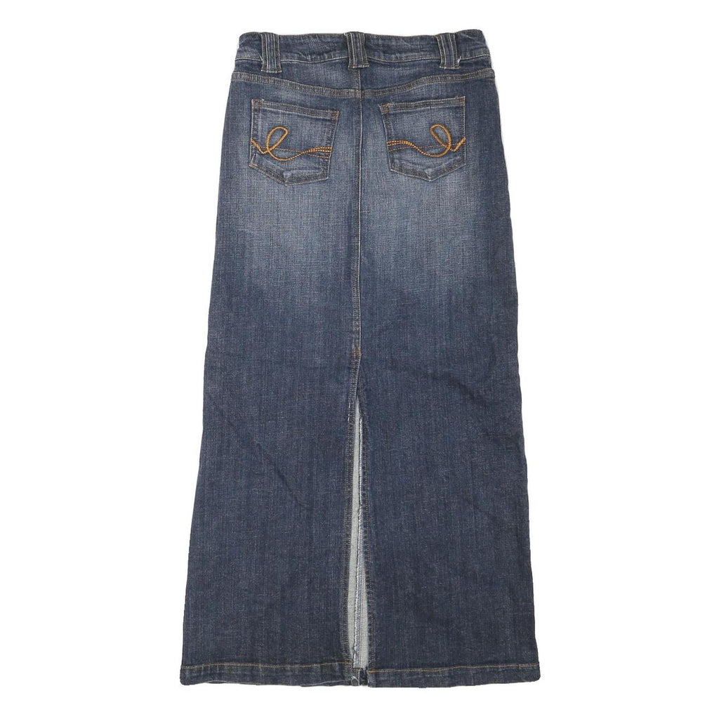 EUNINA Womens Blue Denim Midi Straight Skirt M Cotton Blend Casual Comfortable