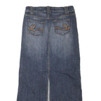 EUNINA Womens Blue Denim Midi Straight Skirt M Cotton Blend Casual Comfortable