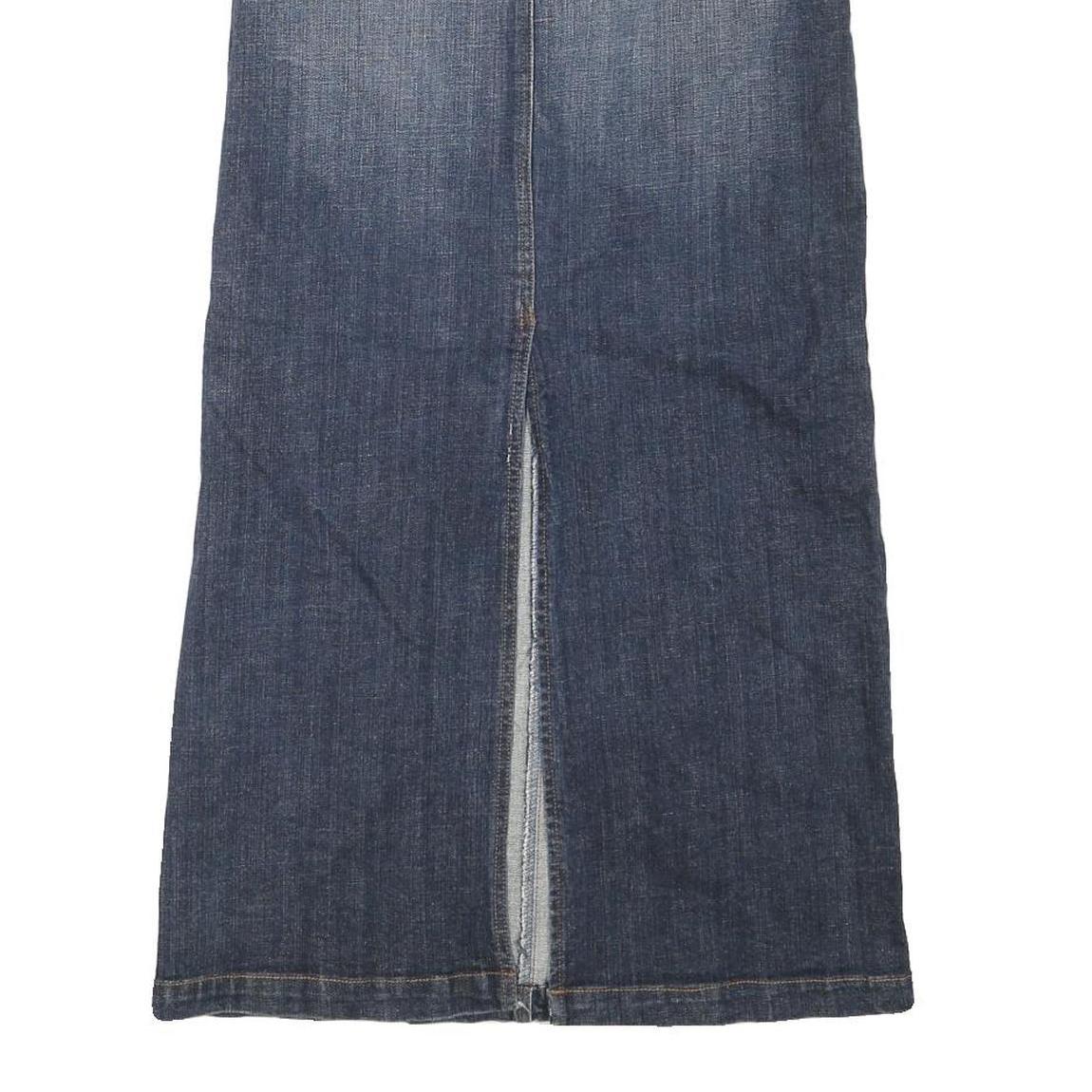 EUNINA Womens Blue Denim Midi Straight Skirt M Cotton Blend Casual Comfortable