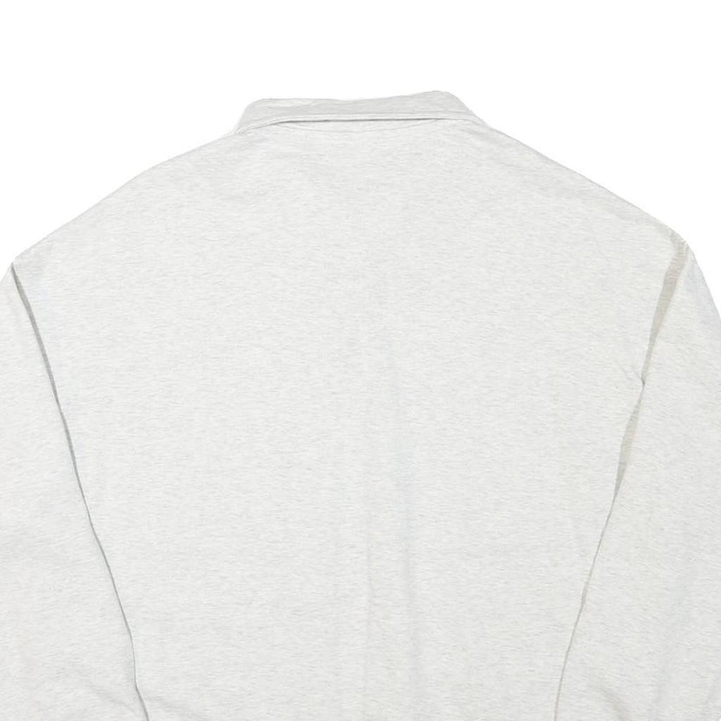 CHAMPION Mens White Cotton Blend Polo Collar M Sweatshirt Pullover Classic Logo