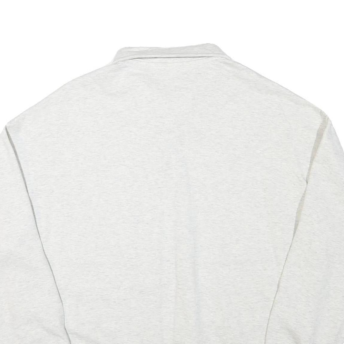 CHAMPION Mens White Cotton Blend Polo Collar M Sweatshirt Pullover Classic Logo