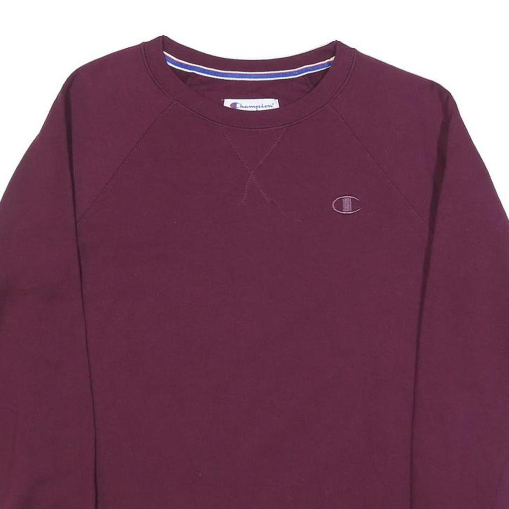 CHAMPION Mens Maroon Crew Neck M Cotton Blend Sweatshirt Pullover