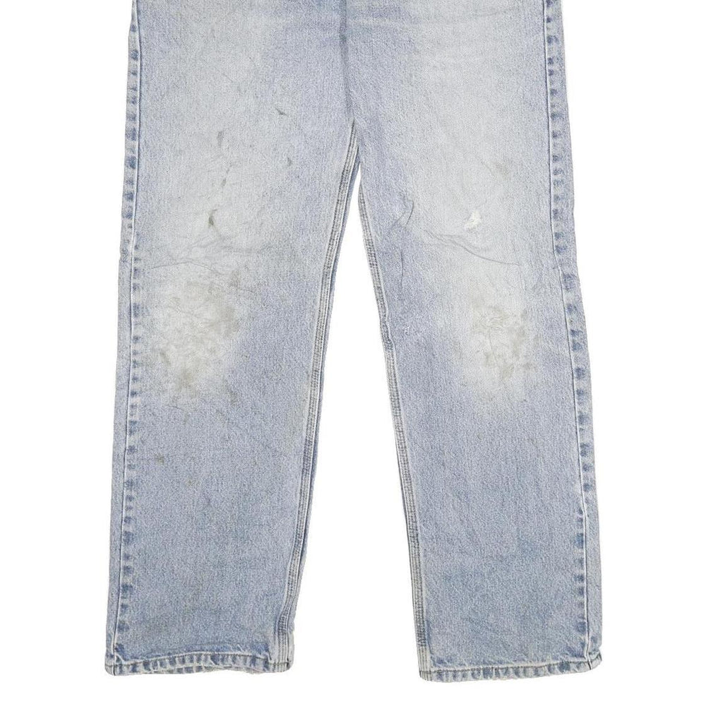 CARHARTT Mens Relaxed Blue Denim Light W34 L32 Classic Cotton Zip Jeans