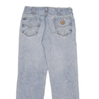 CARHARTT Mens Relaxed Blue Denim Light W34 L32 Classic Cotton Zip Jeans