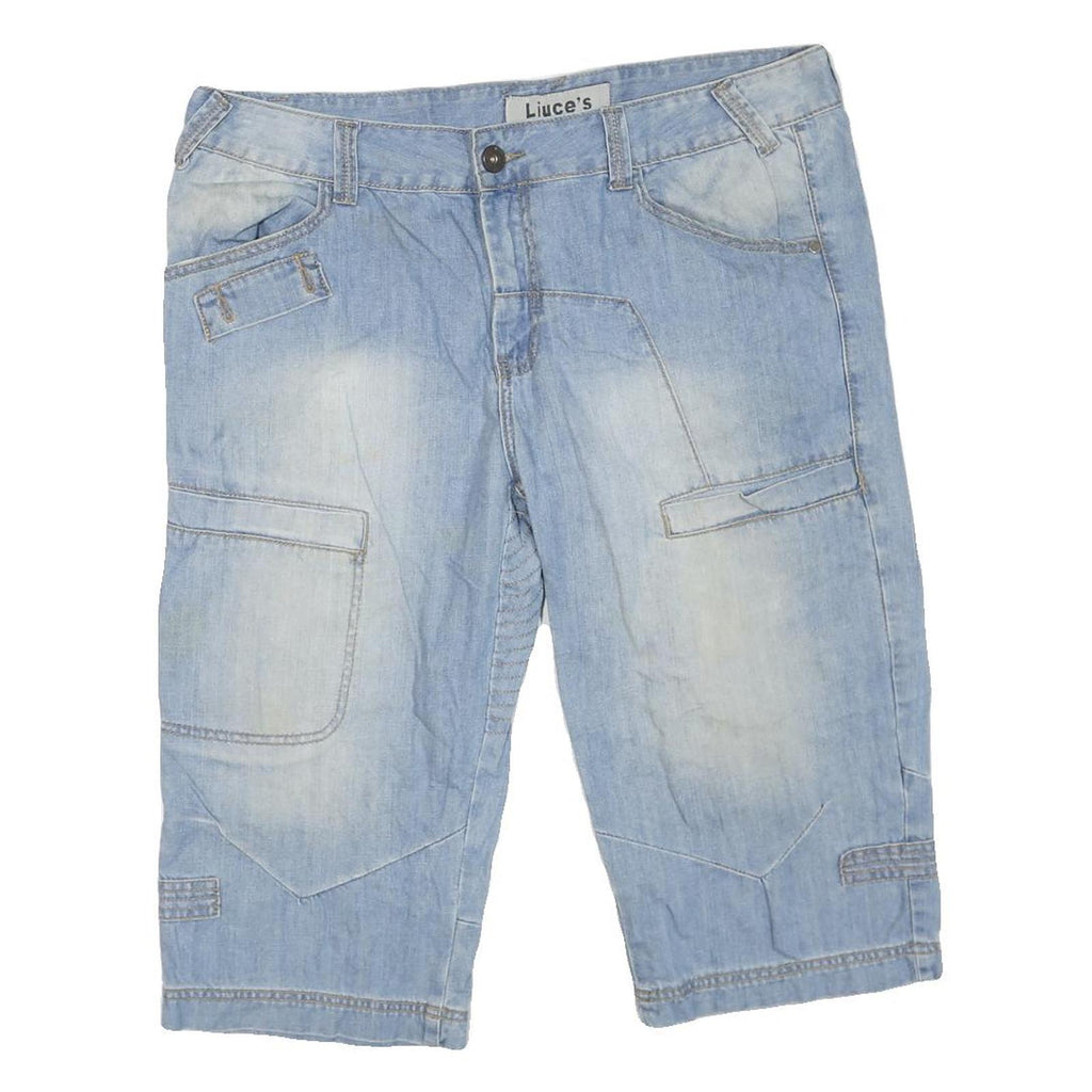 LIUCE'S Mens Shorts Blue Cargo Casual XL W40 Cotton Blend Summer