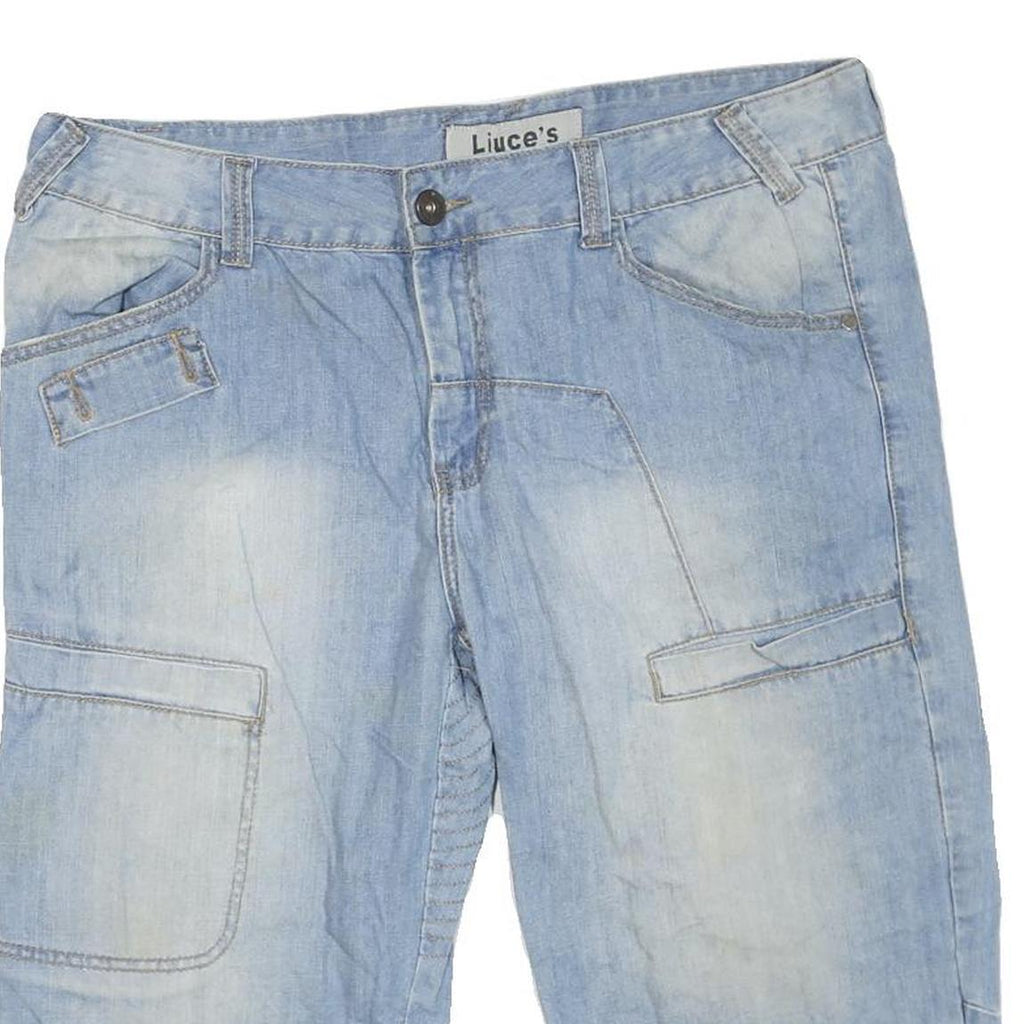 LIUCE'S Mens Shorts Blue Cargo Casual XL W40 Cotton Blend Summer