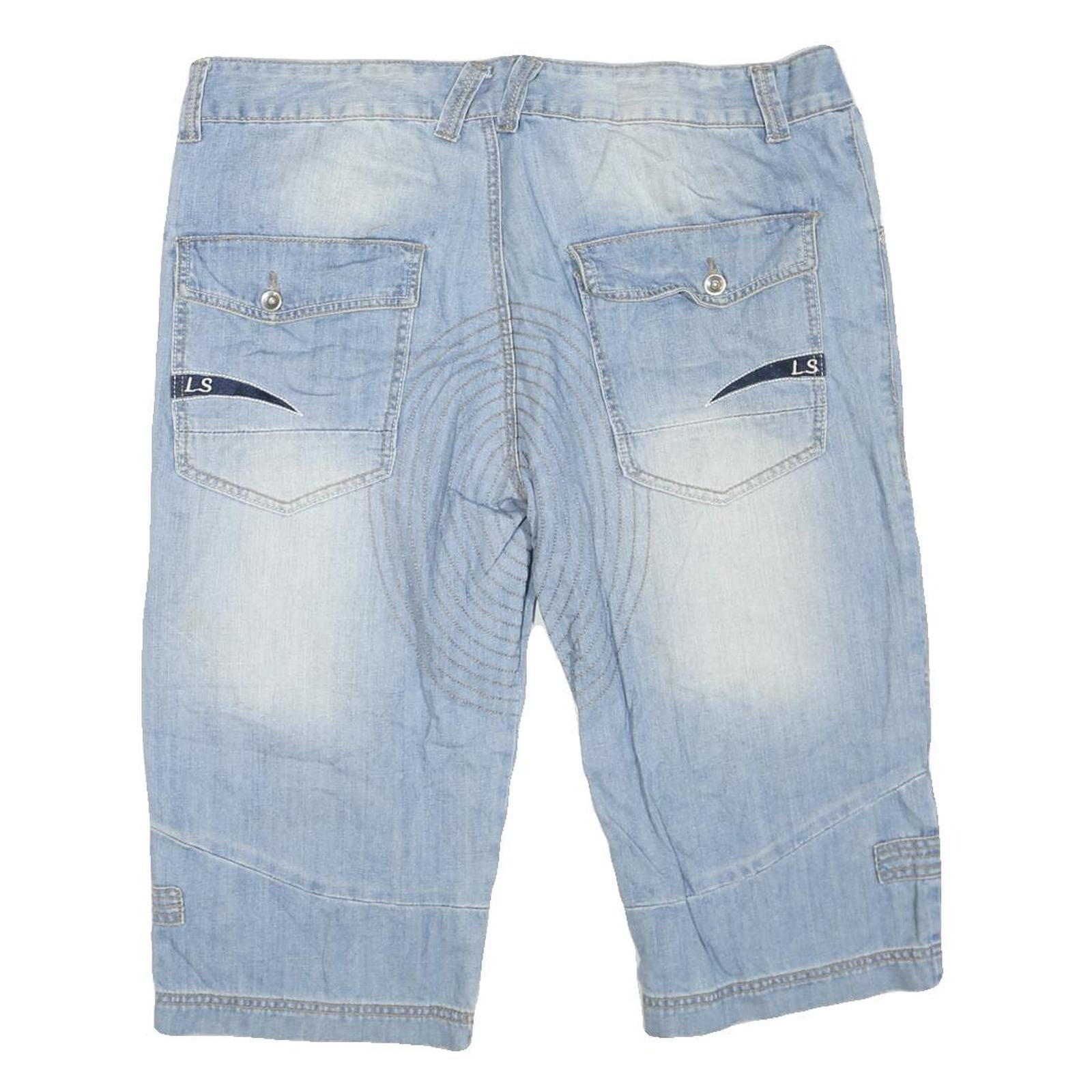 LIUCE'S Mens Shorts Blue Cargo Casual XL W40 Cotton Blend Summer