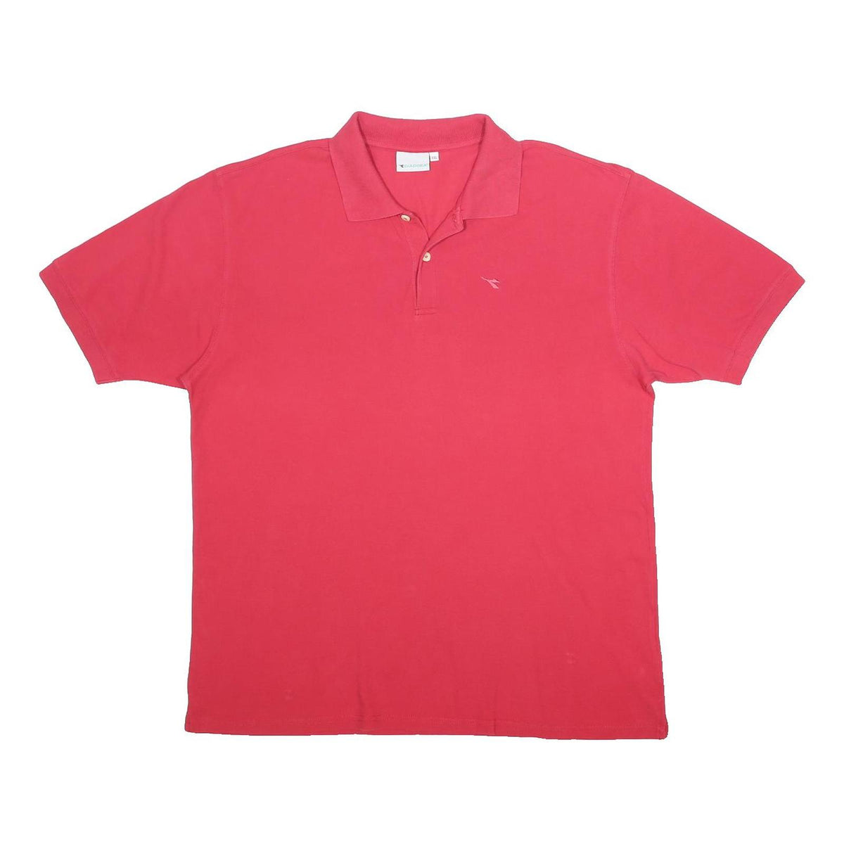 DIADORA Mens Red Polo Shirt 2XL Cotton Basic Short Sleeve Casual