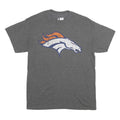 NFL Mens Grey Denver Broncos Graphic T-Shirt M Short Sleeve Crew Neck Casual