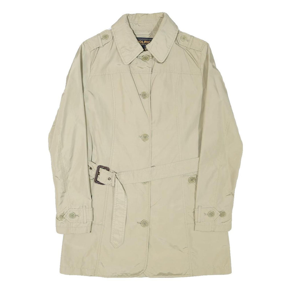 WOOLRICH Womens Beige Button Jacket S Polyester Blend Classic Lightweight Dress