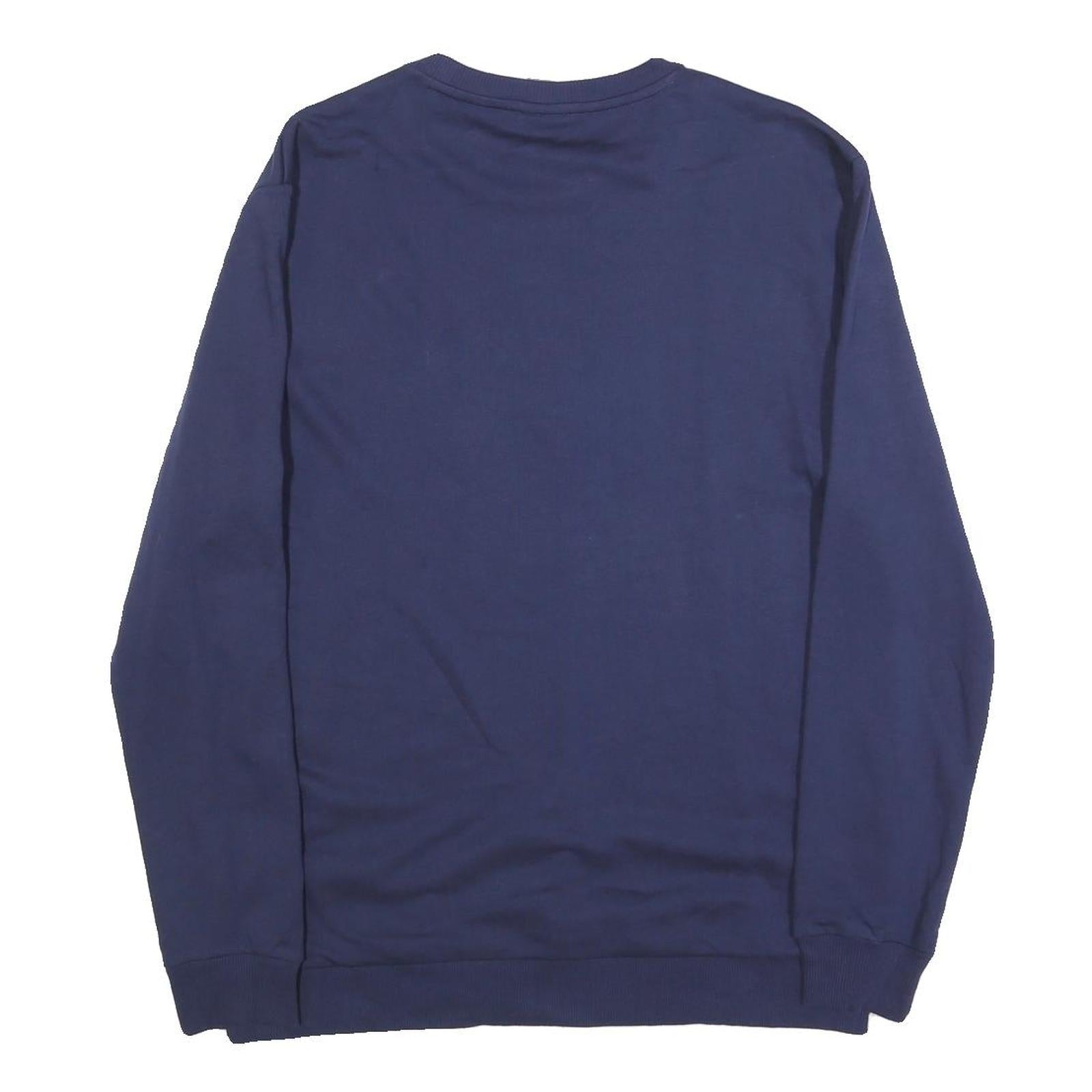 PUMA Mens Navy Blue CITY Logo Crew Neck L Sweatshirt Cotton Blend Pullover