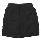 SLAZENGER Mens Black Casual Shorts S W24 Lightweight Polyester Elastic Waist