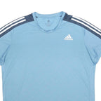 ADIDAS Mens Blue & Navy Sport T-Shirt XL Short Sleeve Crew Neck Athletic