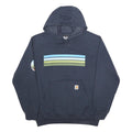 CARHARTT Mens Navy Blue Hoodie L Cotton Blend Casual Workwear Comfort