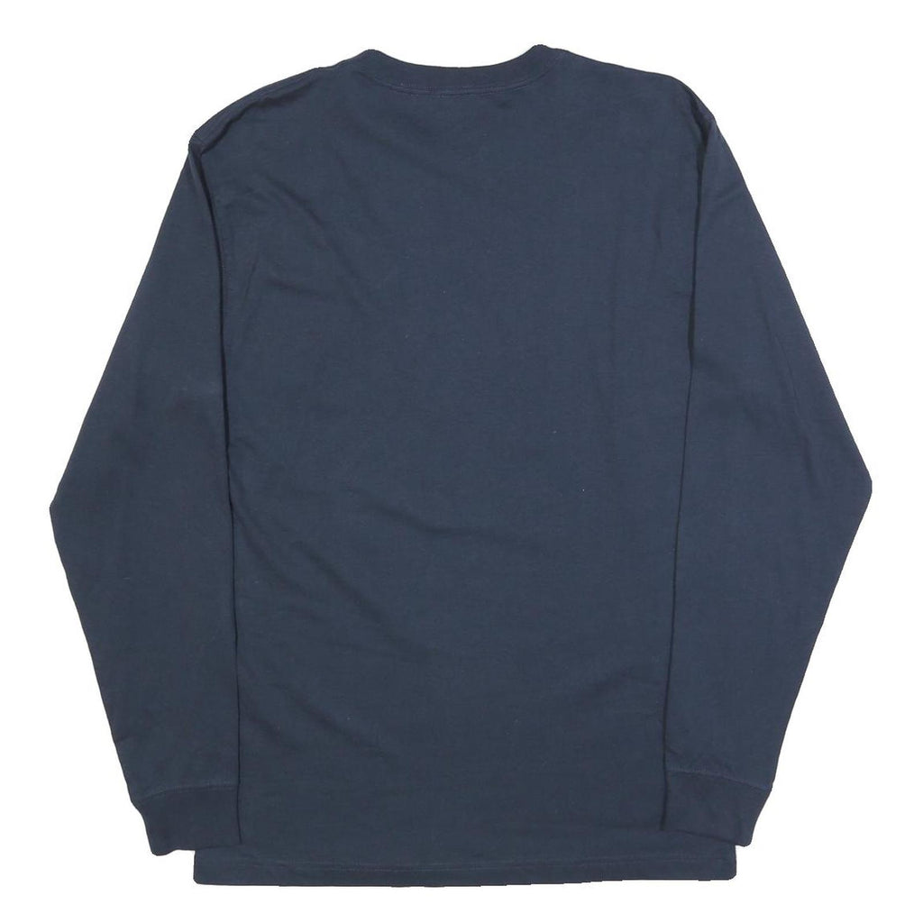 CARHARTT Mens Navy Blue Long Sleeve T-Shirt Crew Neck Cotton Blend S Pocket