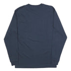 CARHARTT Mens Navy Blue Long Sleeve T-Shirt Crew Neck Cotton Blend S Pocket