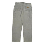 CARHARTT Mens Jeans Grey Relaxed Straight Cotton Blend W36 L33 Workwear Durable