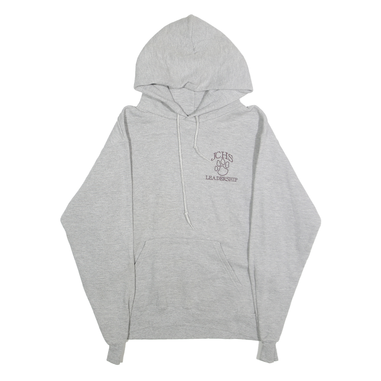 LEE Mens Grey Hoodie S JCHS Leadership Printed Sweatshirt Cotton Blend