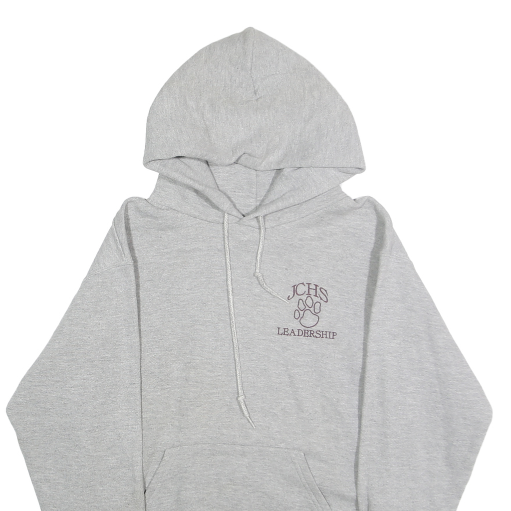 LEE Mens Grey Hoodie S JCHS Leadership Printed Sweatshirt Cotton Blend