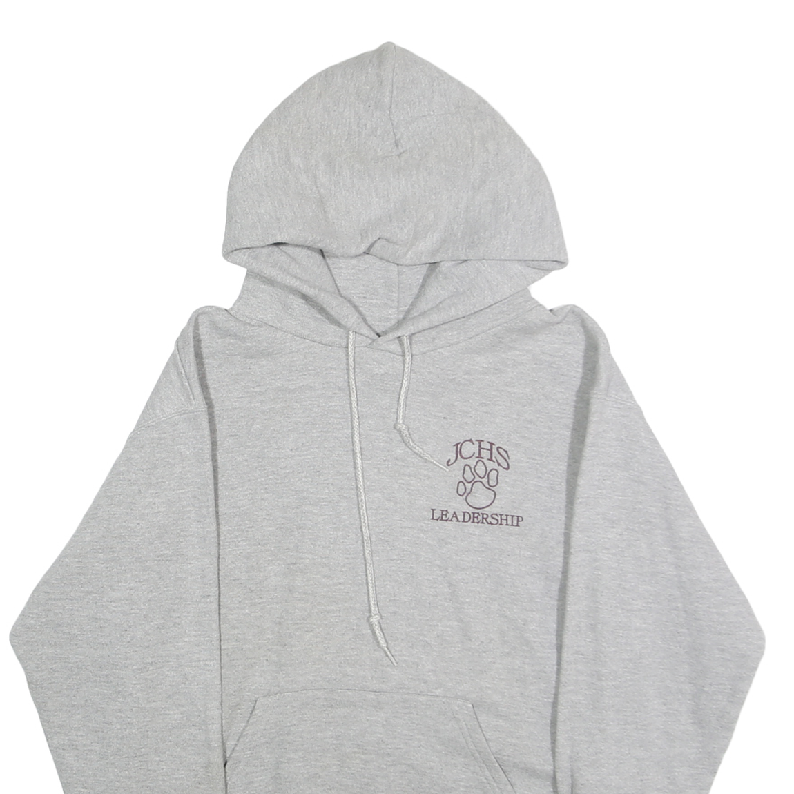 LEE Mens Grey Hoodie S JCHS Leadership Printed Sweatshirt Cotton Blend