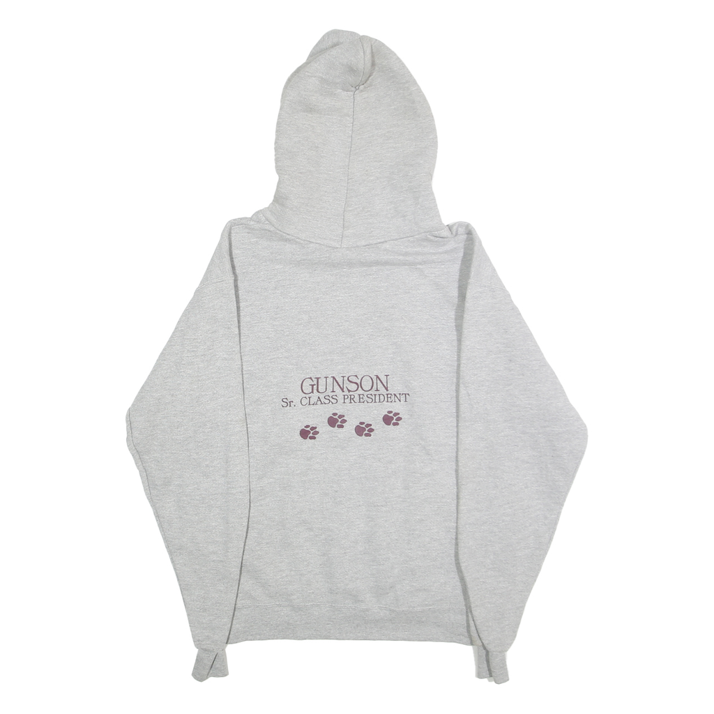LEE Mens Grey Hoodie S JCHS Leadership Printed Sweatshirt Cotton Blend