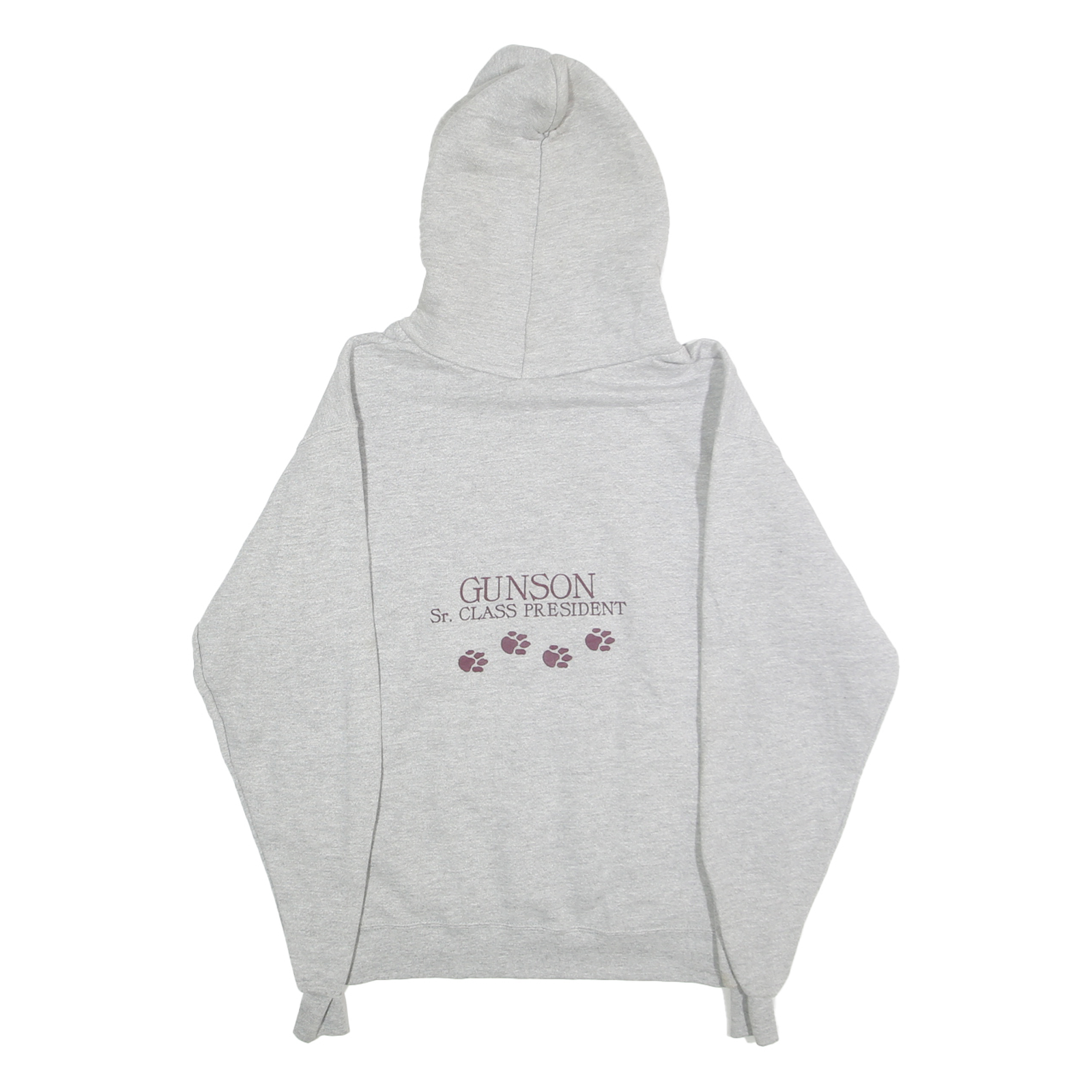 LEE Mens Grey Hoodie S JCHS Leadership Printed Sweatshirt Cotton Blend