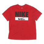 NIKE Mens Red Graphic T-Shirt L Short Sleeve Crew Neck Sports Casual